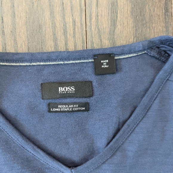 Light Blue Hugo Boss V-Neck T-shirt - Picture 4 of 4